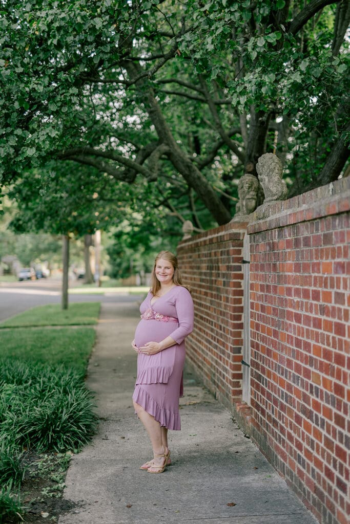 Downtown Richmond maternity photography session featuring the Huff family in their charming neighborhood.