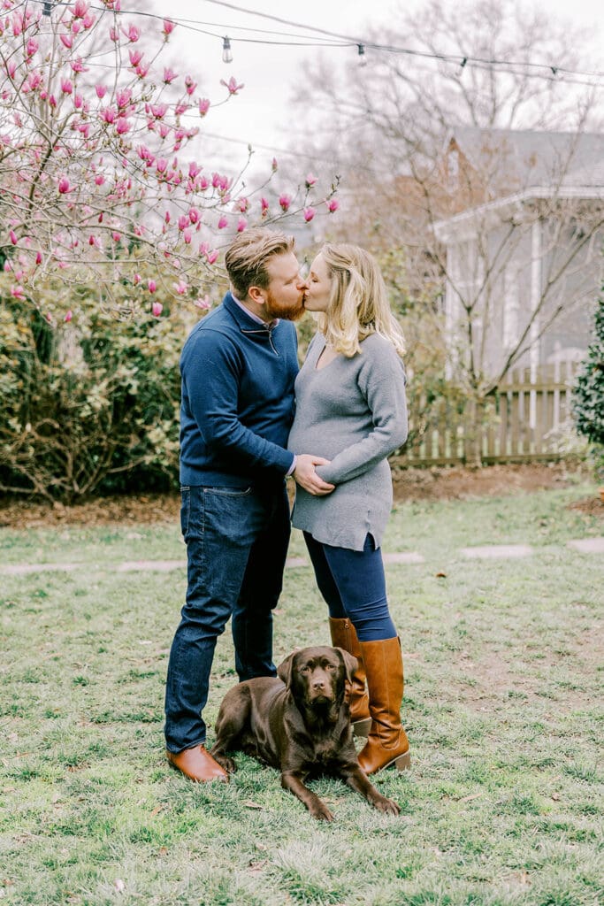 Richmond in-home maternity photography session showing the Quick family in their beautifully decorated home and nursery.