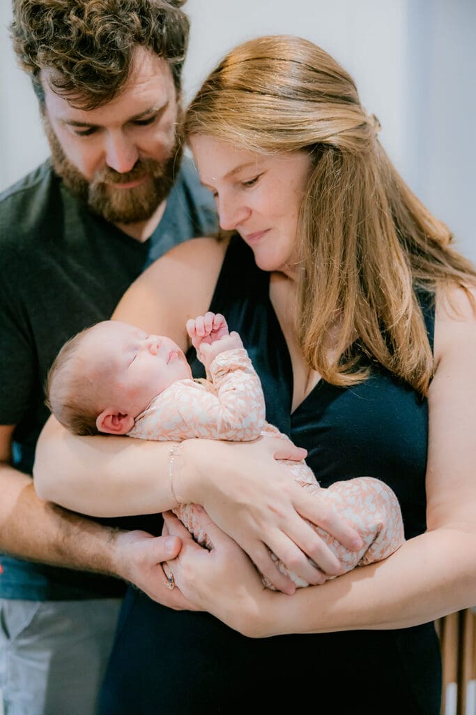 In-home Richmond newborn session with the Huff family featuring natural moments throughout their home.