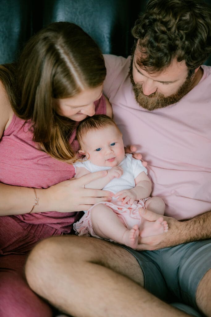 In-home Richmond newborn session with the Huff family featuring natural moments throughout their home.