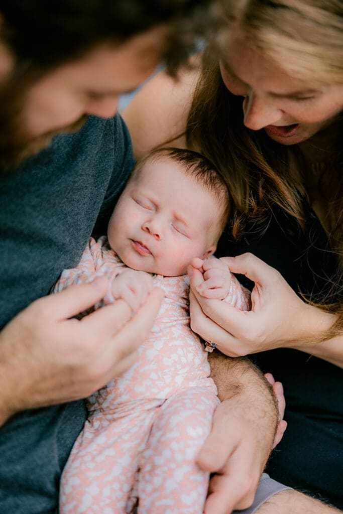 In-home Richmond newborn session with the Huff family featuring natural moments throughout their home.