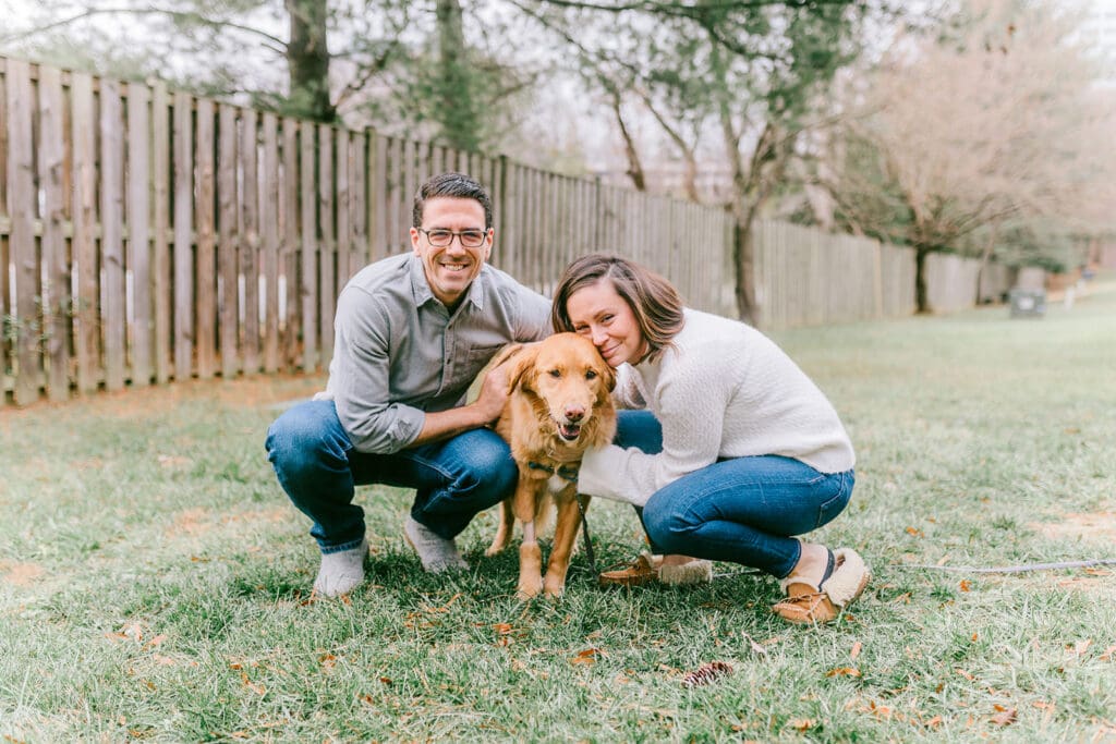 Richmond pet photography memorial session with a family and their golden retriever enjoying their final days together.