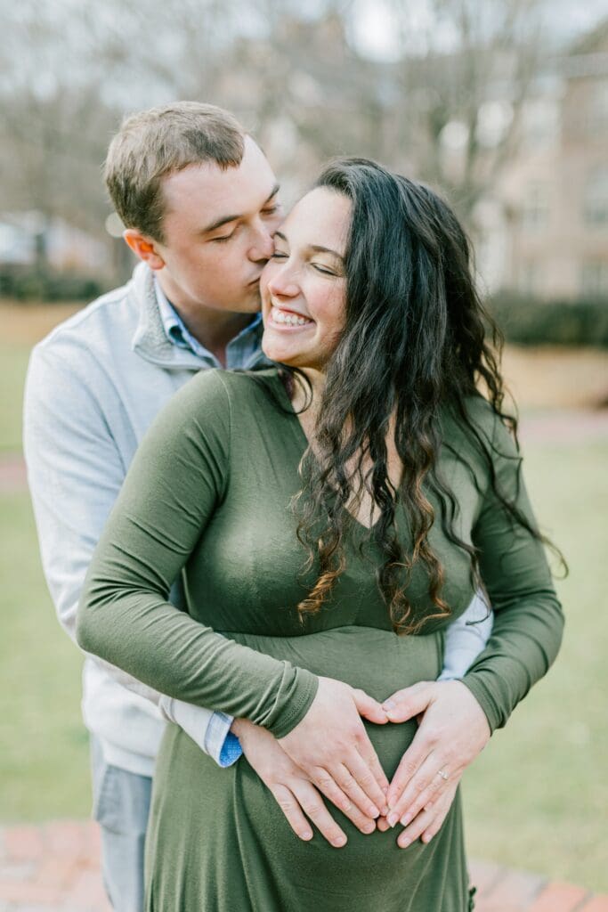 A couple poses during their Richmond maternity session.