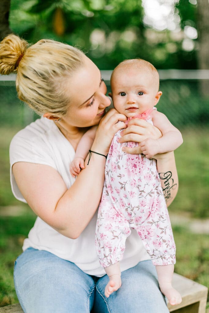 Richmond mommy-and-me photography session showcasing a single mom and her daughter with a special name tattoo.