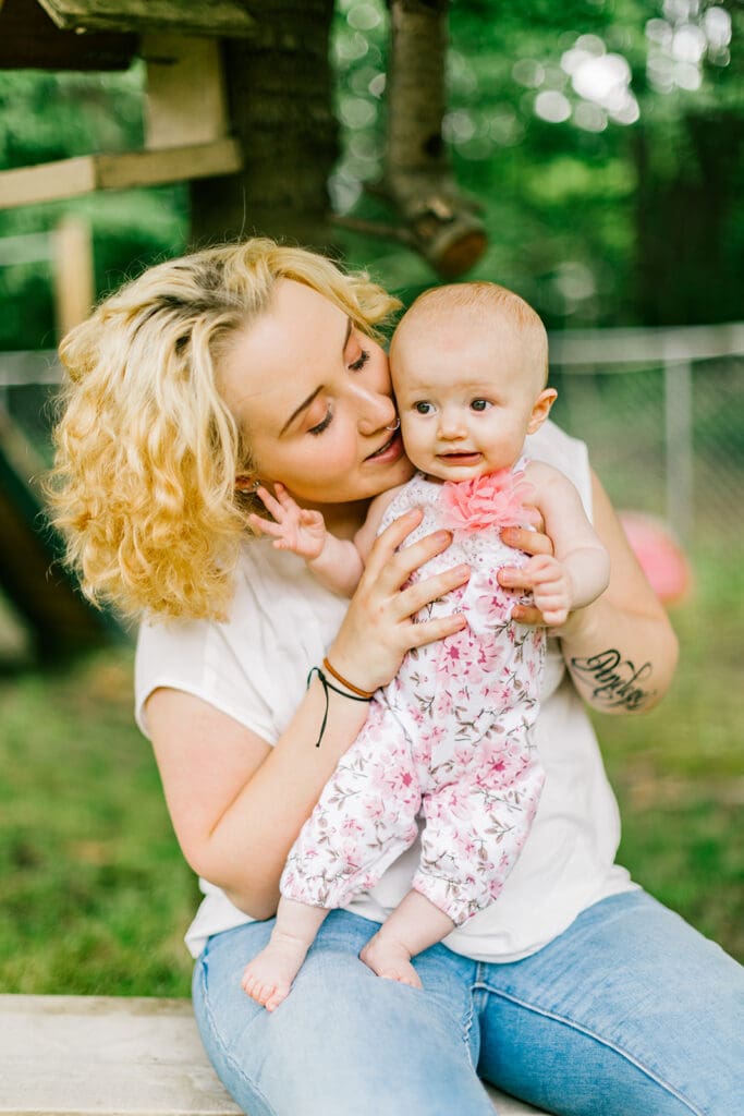 Richmond mommy-and-me photography session showcasing a single mom and her daughter with a special name tattoo.